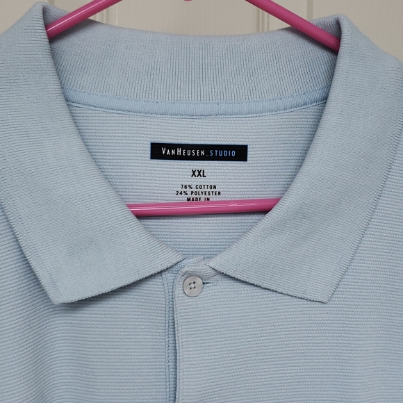 Van Heusen Studio Mens Short Sleeve Collar Shirt - Picture 2 of 3